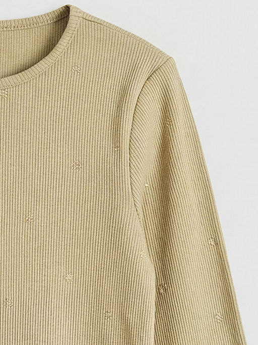 Bisiklet Yaka Desenli K?z ?ocuk Ti??rt