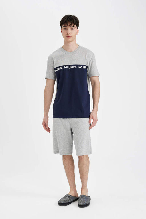 Regular Fit K?sa Kollu Sortlu Pijama Tak?m? - Defacto фото 2