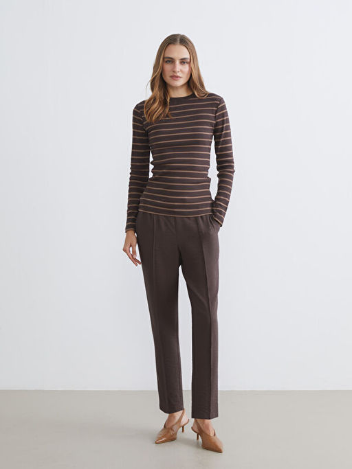 Bisiklet Yaka ?izgili Kad?n Body