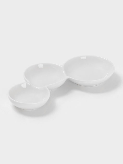 Менажница «Атом», 20×12 см, керамика, белая