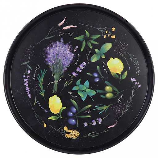 Поднос металлический "Средиземноморская ночь" д33см, круглый (Россия)