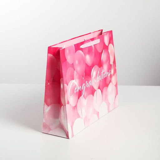Пакет подарочный ламинированный, упаковка, Congratulations!, L 40 х 31 х 11.5 см