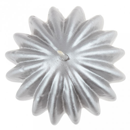 Свеча "Шарик-фонарик" д6,5см, h7см, серебрянный, время горения 6 часов (Россия)