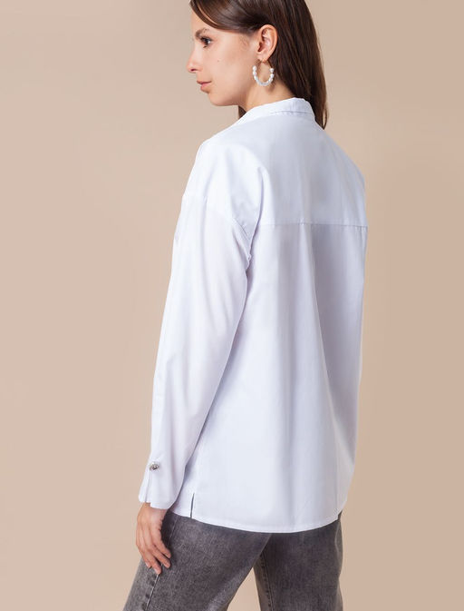 VILATTE / Блузка с женственным рукавом и застежкой на декоративную пуговицу  фото 4