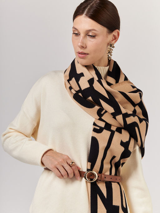 в СОСТАВЕ ШЕРСТЬ и КАШЕМИР Большой, мягкий, теплый однотонный двусторонний палантин. - Tantino фото 6