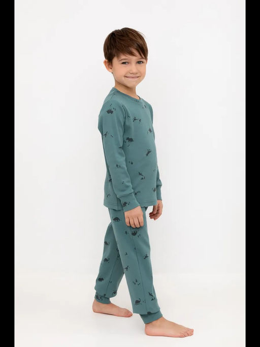 Crockid _ К 1552/темный малахит,лесные динозавры пижама дет  фото 6