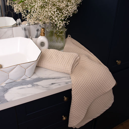 Полотенце вафельное 70х140, 100% хлопок, Серый - Традиция фото 12