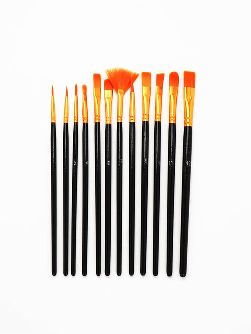 Кисть для рисования набор 12 шт. синтетика №1.2,3.4,5.6,7.8,9.10,11, 12