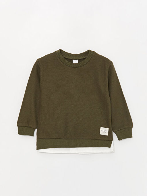 Bisiklet Yaka Uzun Kollu Erkek Bebek Sweatshirt ve Pantolon 2li Tak?m - Waikiki фото 2