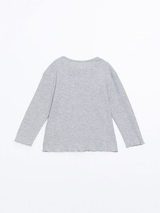 Bisiklet Yaka Uzun Kollu Basic K?z Bebek Ti??rt - Waikiki фото 3