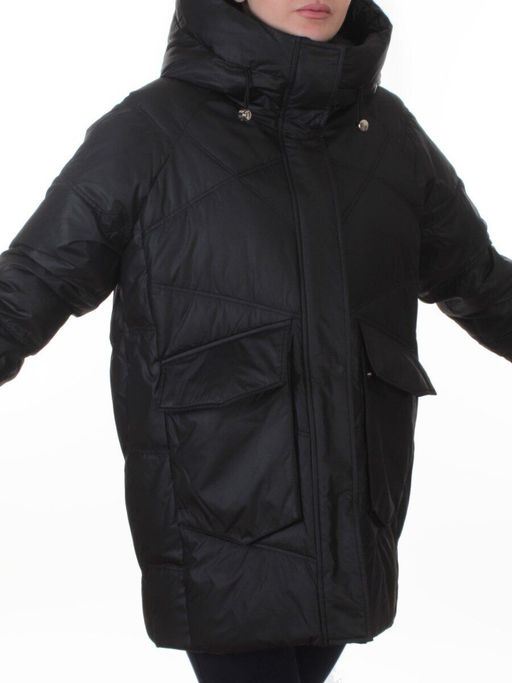 EB2819 BLACK Куртка зимняя женская (200 гр. холлофайбер)