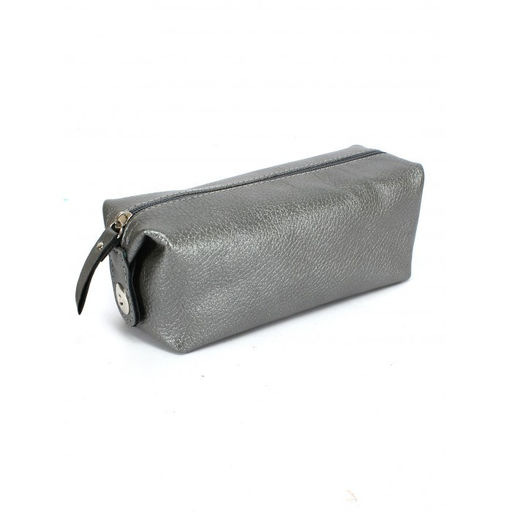 Косметичка Croco-К-721 натуральная кожа (1 отдел), серый металлик (230) 263529