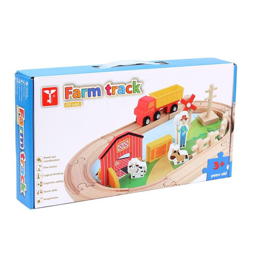 Деревянная игрушка Железная дорога и ферма 23 детали, 32?5?17 см - Simaland фото 5