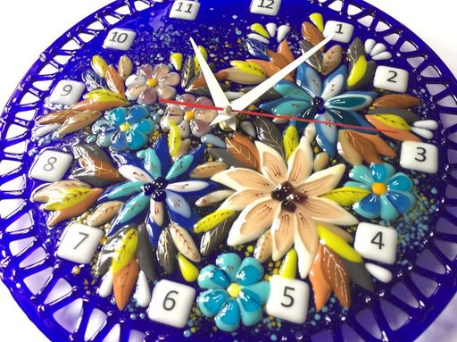 Настенные часы Ажурные синие - Стрекоза фото 2