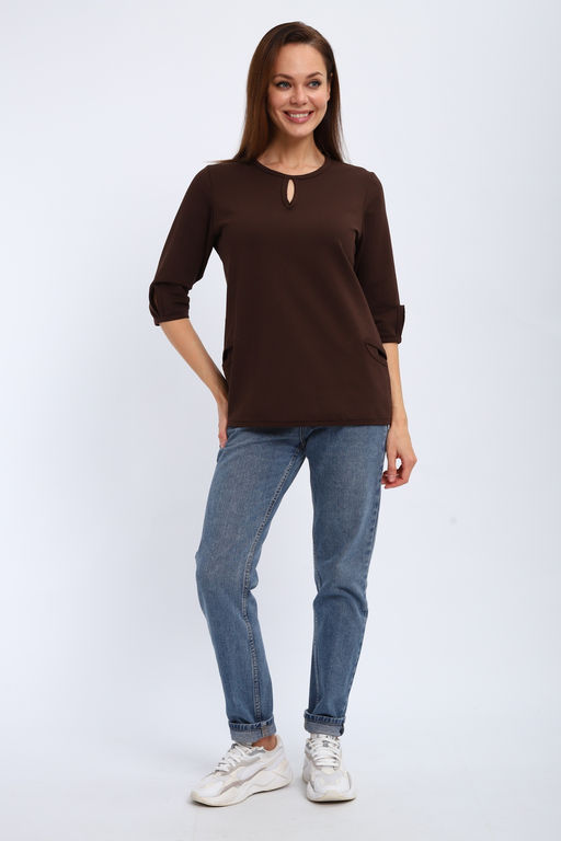 Кофта женская из футера 2-н Анфиса шоколад