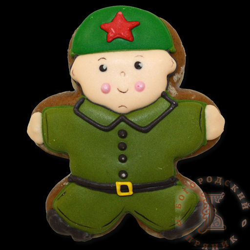 Расписной пряник на палочке 50 гр. Солдатик 1 без начинки