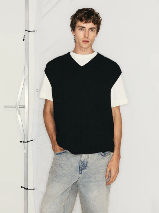 Вязаный жилет из 100% хлопка  / Zarina  фото 4