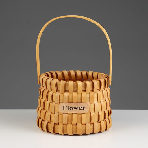 Корзина плетёная для хранения, 17×17×12.5 см, ручка h=13.5 см, ротанг