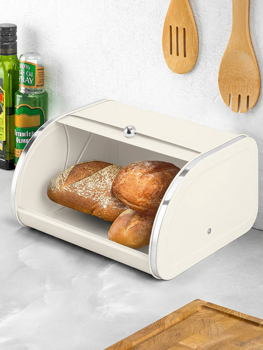 Хлебница 30*26*17,5 см "BREAD" молочная, металл