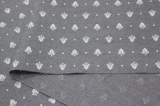 Теплый хлопок Набойка - листочки цв.серый меланж, ш.1.5м, хлопок-60%, п/э-40%, 150гр/м.кв - Купава фото 4