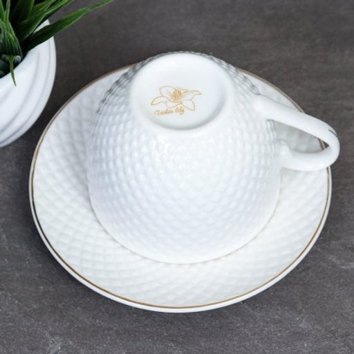 Чайный набор 2 предмета 250 мл PVC / TC69E-2PV 230 /уп 36/ костяной фарфор - Галеонтрейд фото 2