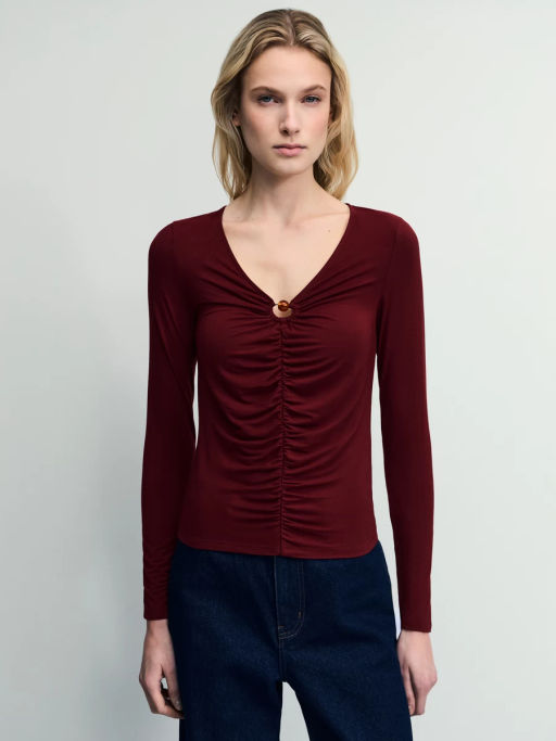 Облегающий лонгслив из модала / Zarina фото 2