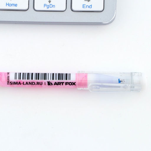 Цена за 10 шт. Ручка пластик пиши-стирай с колпачком Мрамор, синяя паста, гелевая 0.5 мм