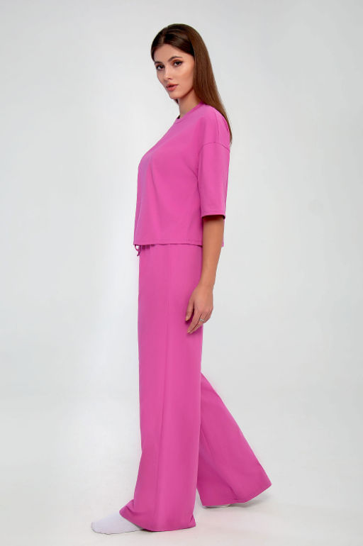 Арт. 10804/7 Домашний костюм с брюками 44-52 (5 шт) Цвет:верх-малиновый,низ-малиновый - Калинка фото 18