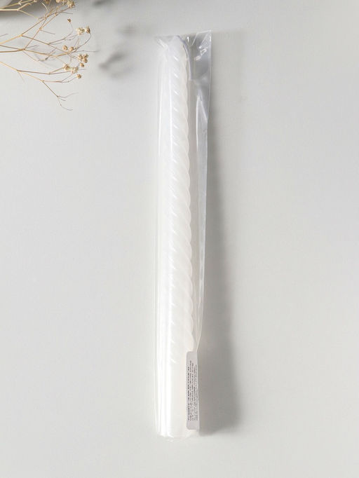 Цена за 3 шт. Свеча витая 25 см, 57 гр, 5 ч, цв. белый