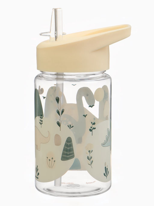 Поильник детский с трубочкой «Дино», 350мл., цвет бежевый Крошка Я