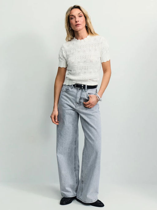 Джинсы широкие с высокой посадкой / Zarina