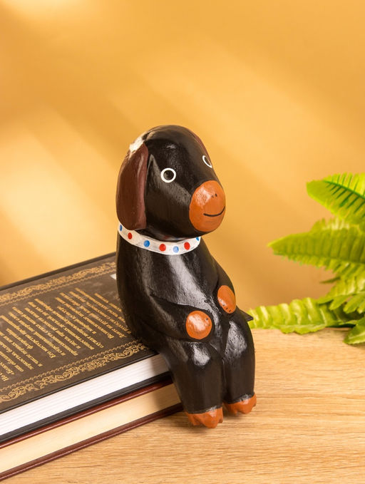 Сувенир «Щенок сидячий», 5×7×15 см, дерево, чёрный