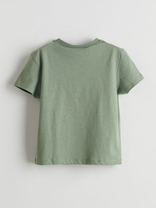 Bisiklet Yaka Bask?l? Penye Erkek Bebek Ti??rt