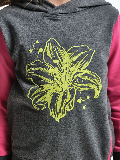 Толстовка для девочки с капюшоном UD 3745 граф/мал - Mini maxi фото 5