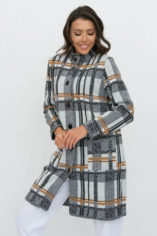 ЗЛАТА Кардиган В 1579/черн-горчич