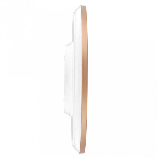 Часы настенные "Видение" д35см, h5см, мягкий ход, циферблат "Вензель" белый/перламутровый; цифры арабские, розовое золото; корпус пластик, медный/белый; в коробке (Китай)