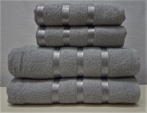 Комплект полотенец (подарочная сумка) Gulcan SWAN 4 шт. (50x90 2 шт; 70х140 2 шт) ТЕМНО-СЕРЫЙ