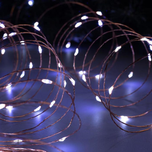 Гирлянда Нить 20 м роса, IP20, медная нить, 200 LED, свечение белое, 12 В - Luazon lighting фото 3