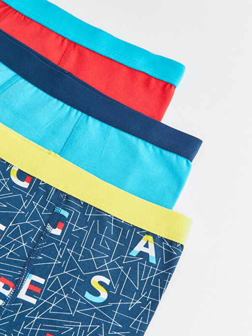 Bask?l? Pamuklu Erkek ?ocuk Boxer 3l? - Waikiki фото 3