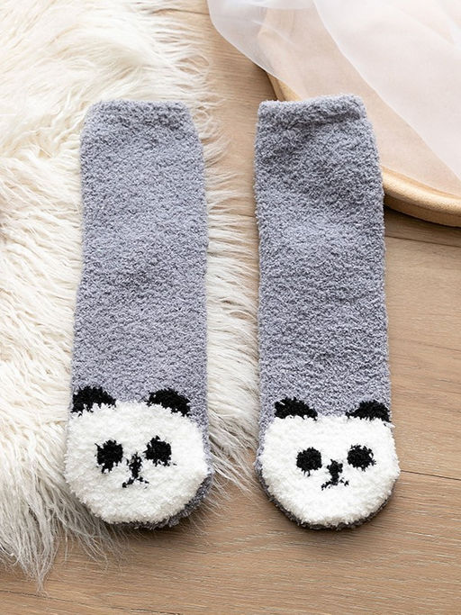 Носки iLikeGift Fluffy panda, grey, мужские/женские евро размер 36-44