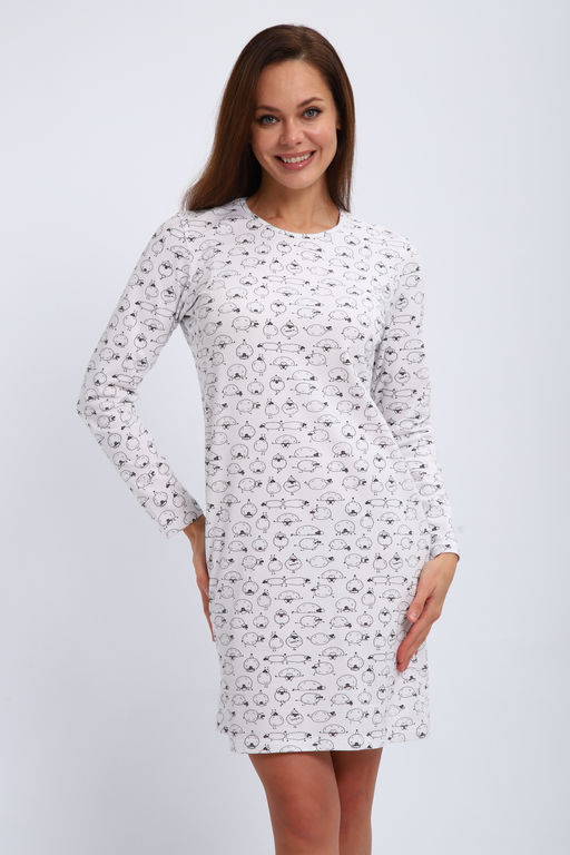 Ночная сорочка длинный рукав из кулирки Соня овечки