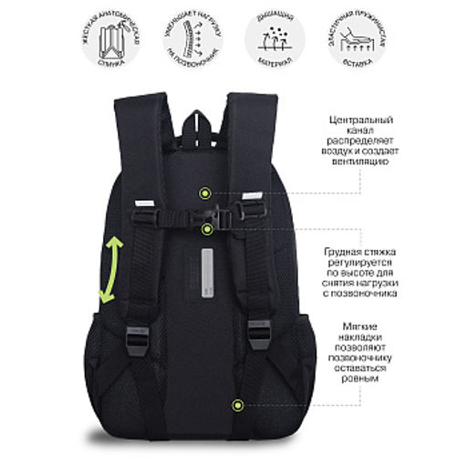 RB-659-3 Рюкзак школьный с чехлом для мелочей - Grizzly фото 36