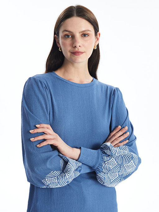 Bisiklet Yaka Desenli Kad?n Tunik