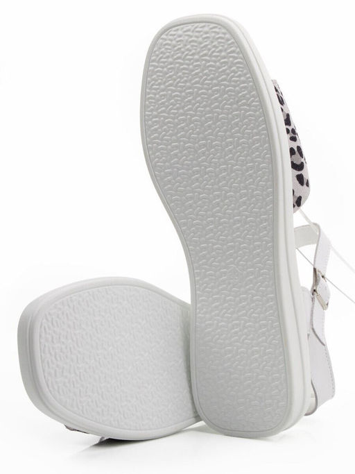 08-PEXL225-1 WHITE/LEOPARD Босоножки женские (натуральная кожа, натуральная замша)