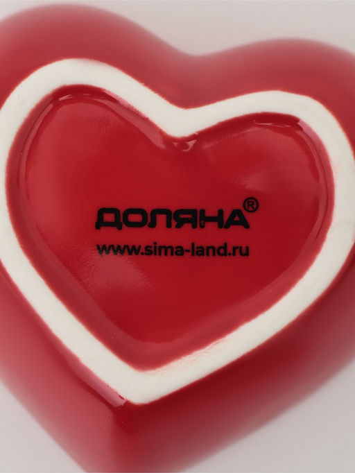 Соусники «Сердце», 7.8×7.2×2.5 см, набор 4 шт., керамика, красные