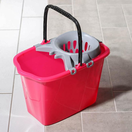 Ведро прямоугольное МОП, 15 л, со сливом и отжимом, МИКС