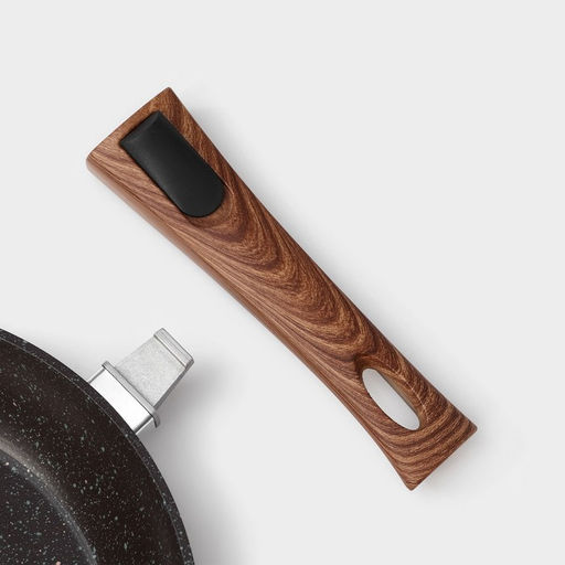 Сковорода Magistro Granit, d=24 см, съёмная ручка soft-touch, антипригарное покрытие, индукция, кованый алюминий, чёрная фото 6