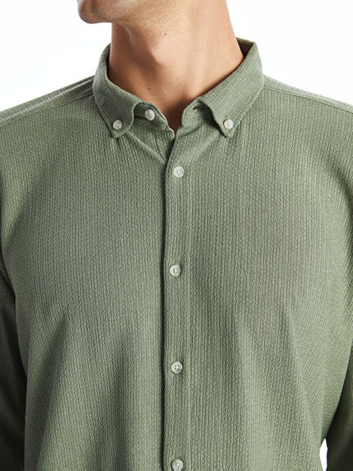 Regular Fit Uzun Kollu Erkek Dokulu G?mlek