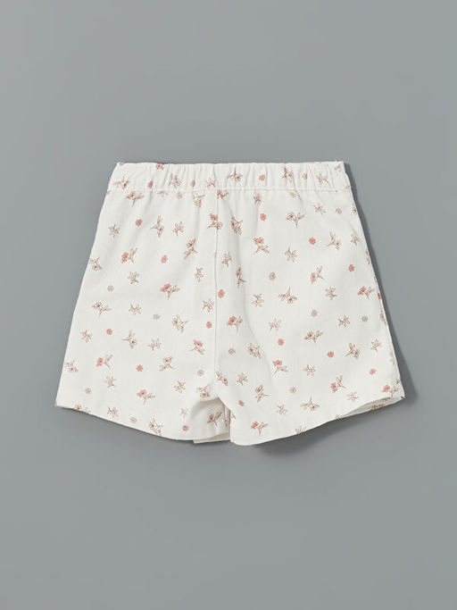 Beli Lastikli ?i?ekli K?z ?ocuk ?ort Etek