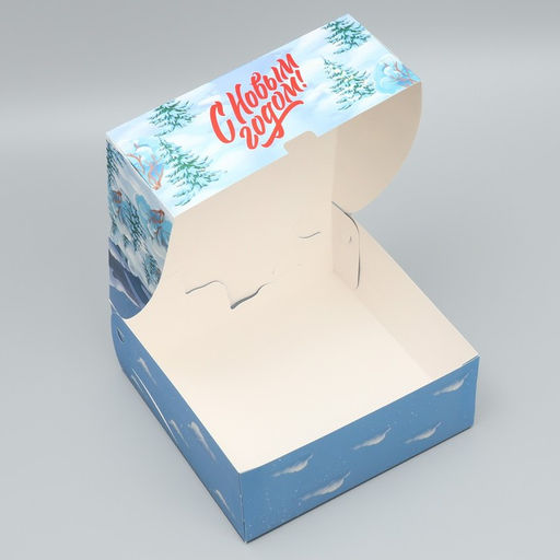 Коробка складная С Новым годом!, замок, 25 х 25 х 10 см - Дарите счастье фото 5